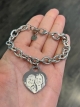 BRACCIALE CATENA CON CUORE FOTOINCISO